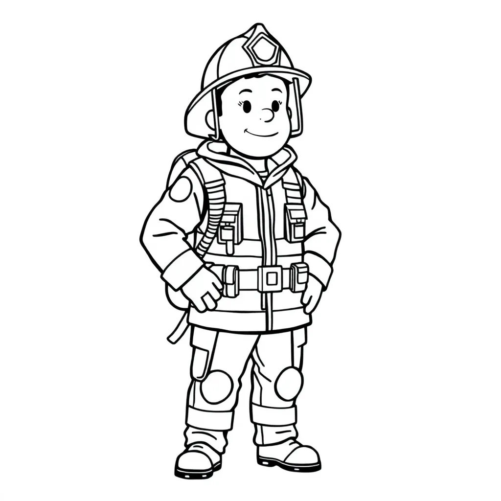 Firefighter coloring page