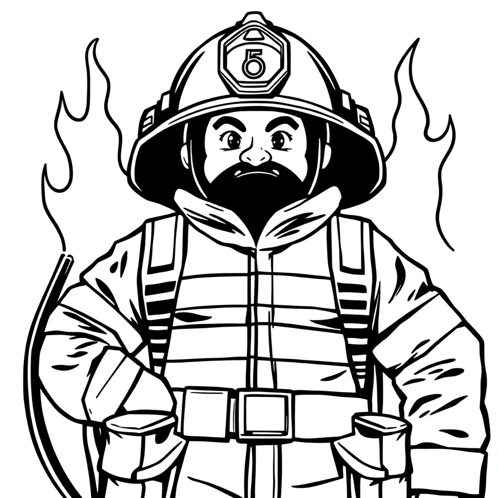 Firefighter coloring page