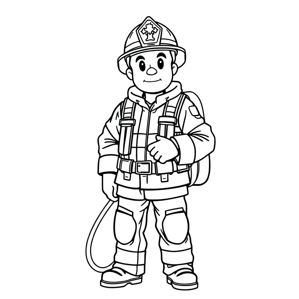 Firefighter coloring page