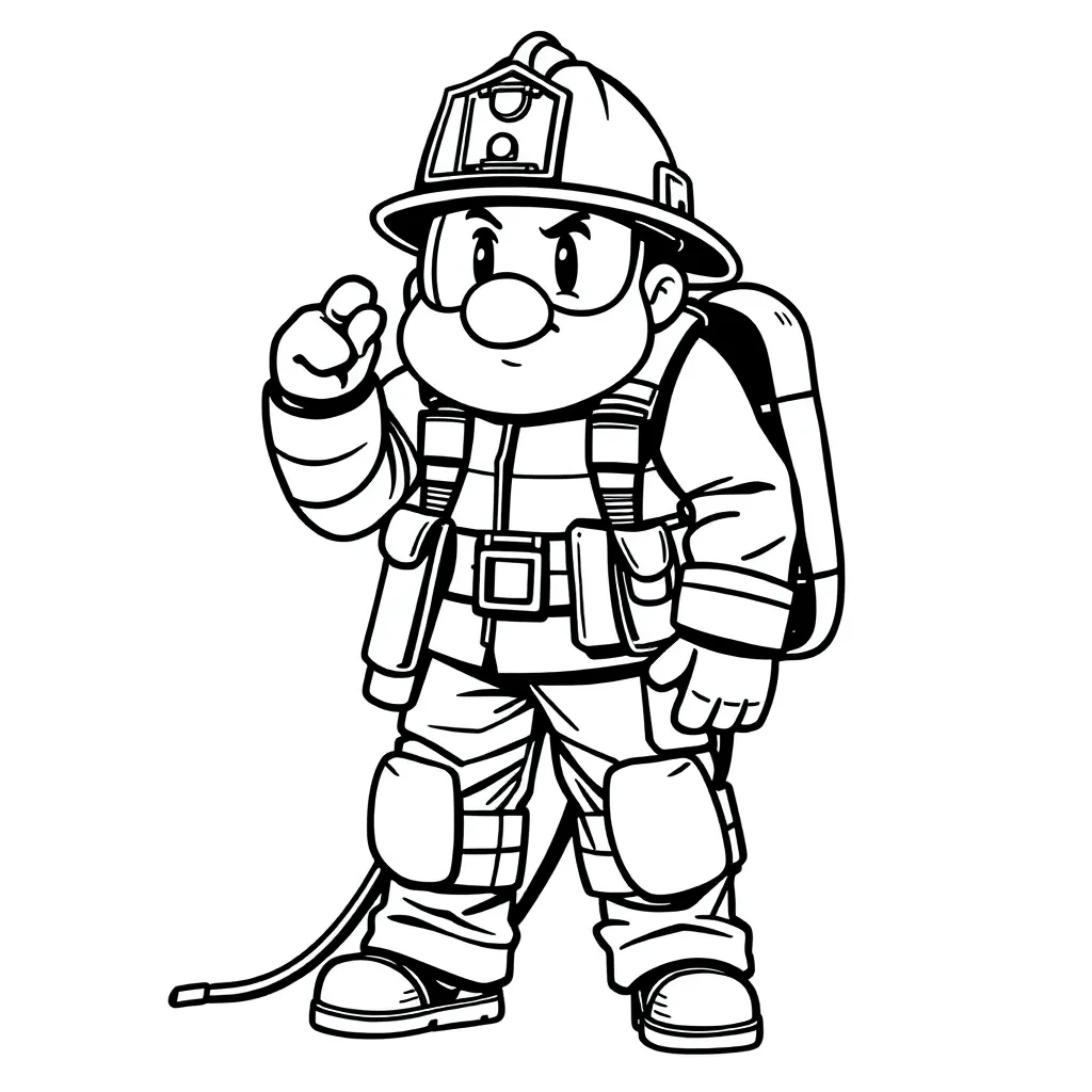Firefighter coloring page
