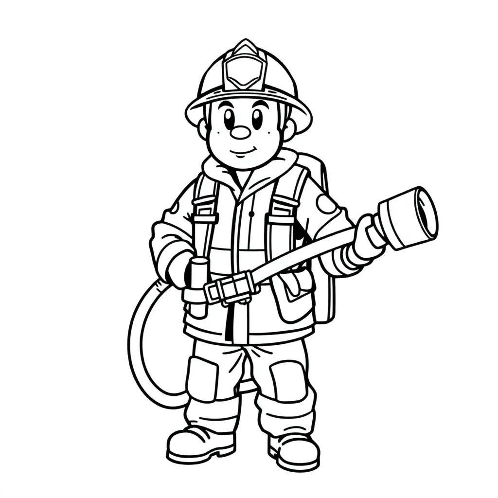 Firefighter coloring page