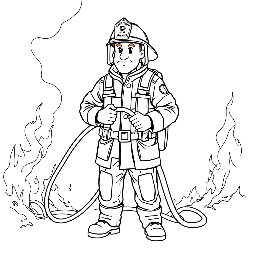 Firefighter coloring page