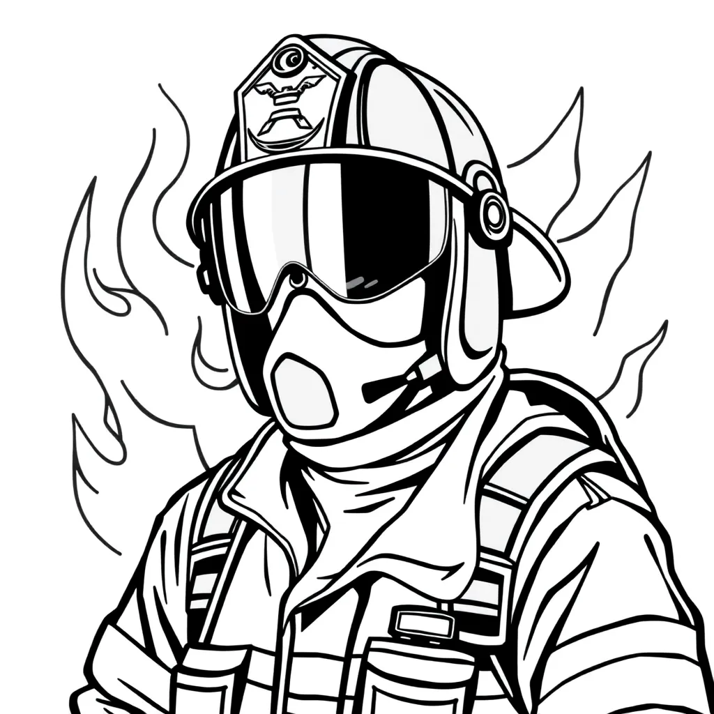Firefighter coloring page