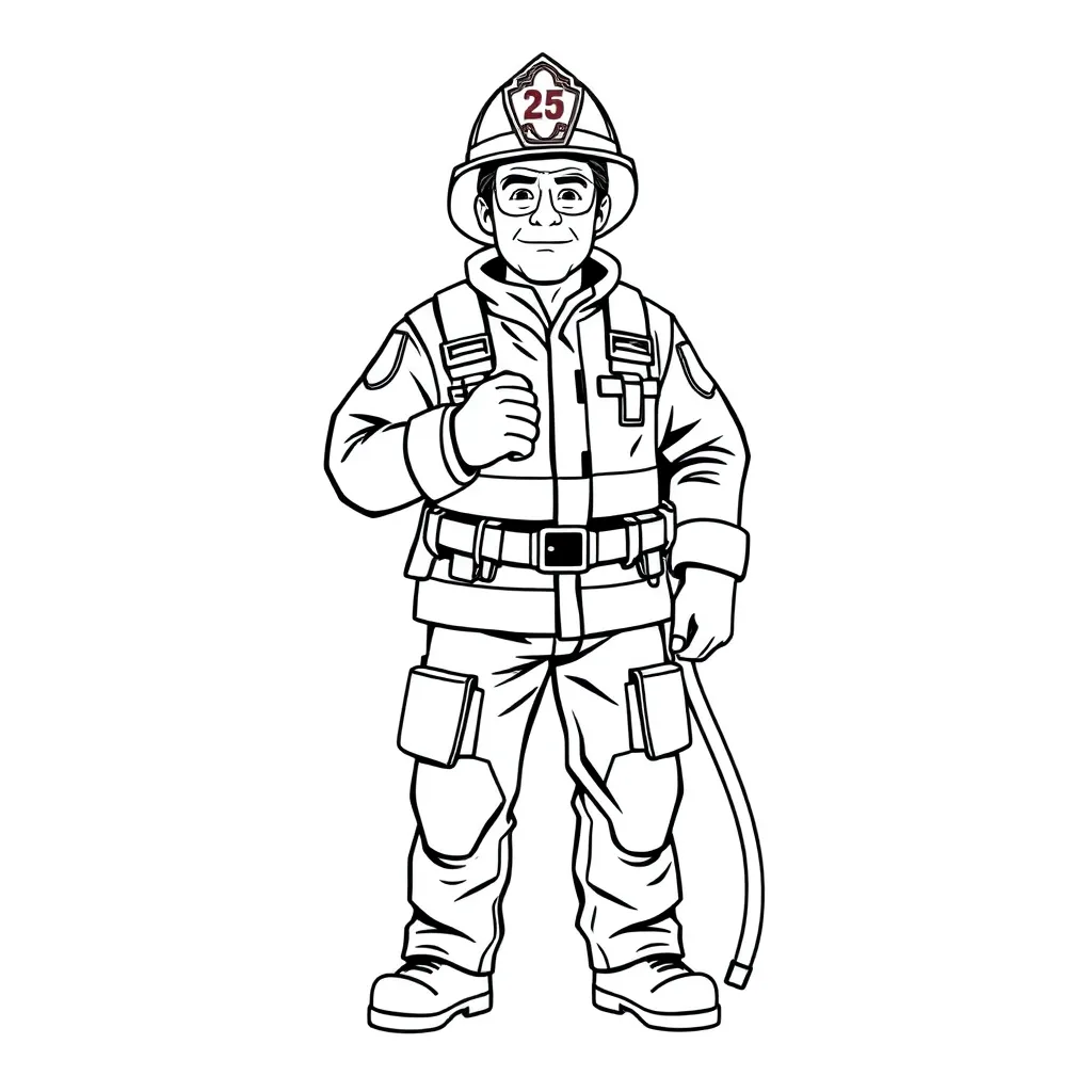 Firefighter coloring page