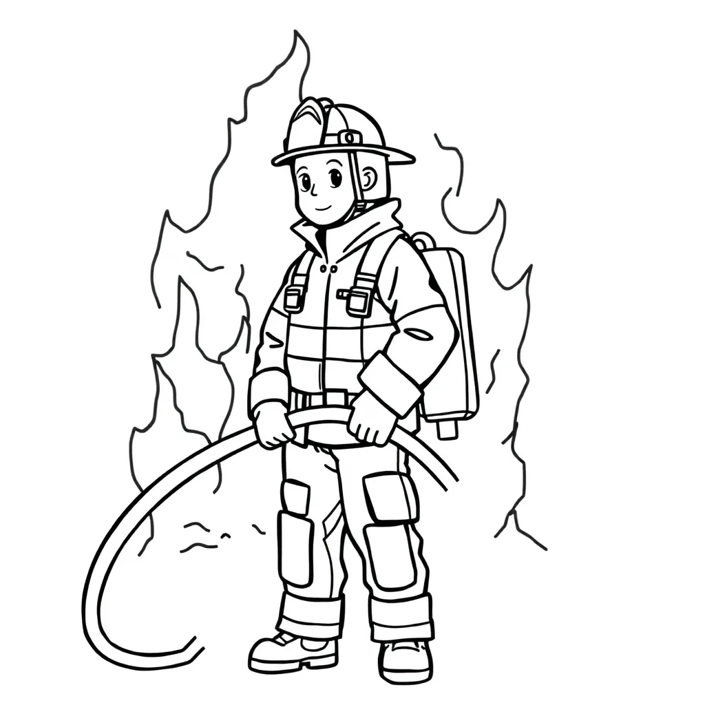 Firefighter coloring page