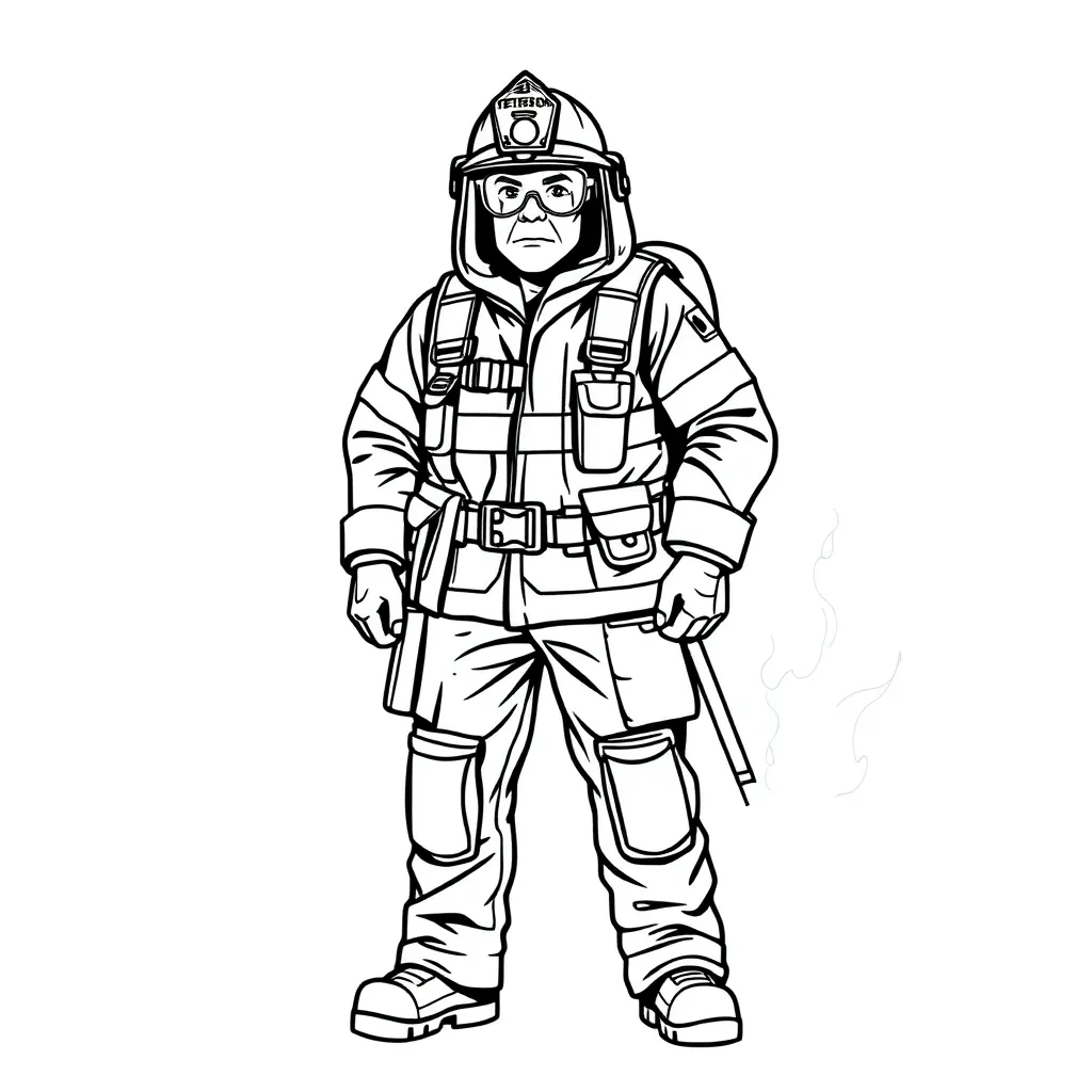 Firefighter coloring page