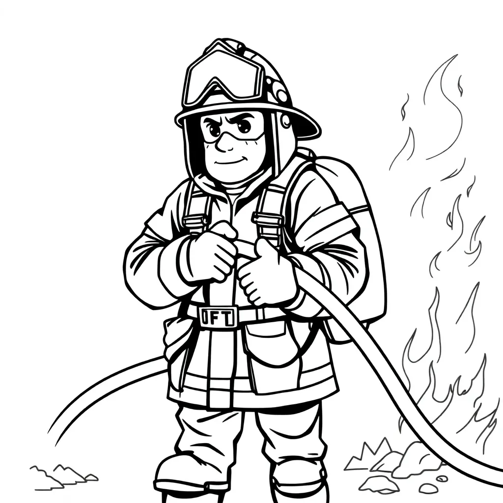 Firefighter coloring page