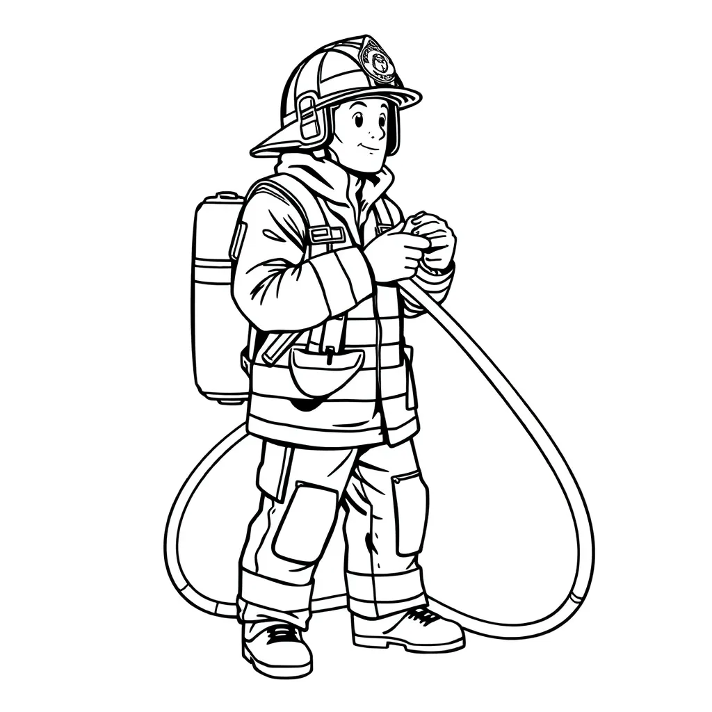 Firefighter coloring page