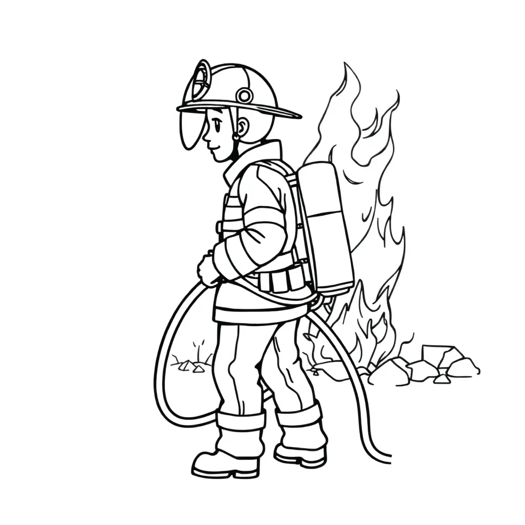 Firefighter coloring page