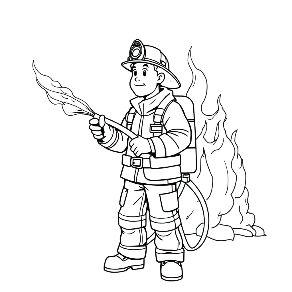 Firefighter coloring page