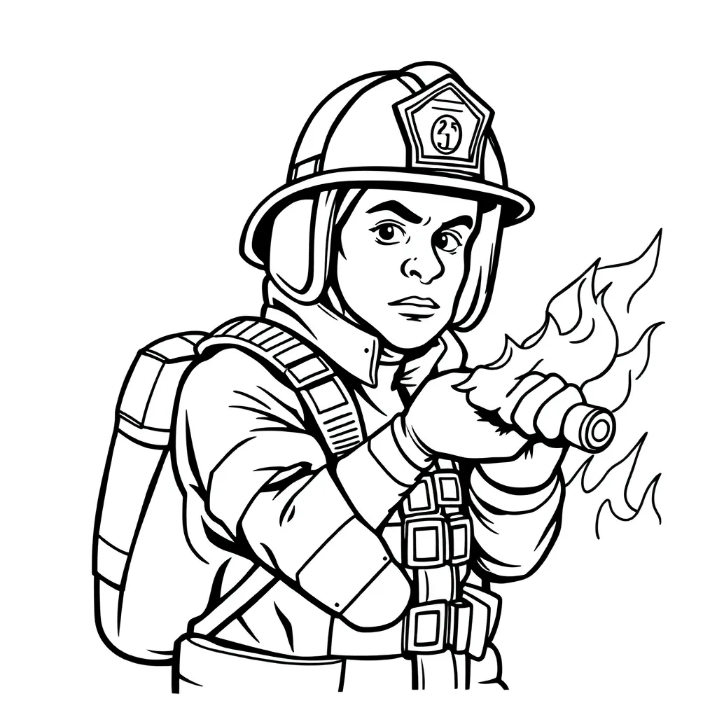 Firefighter coloring page