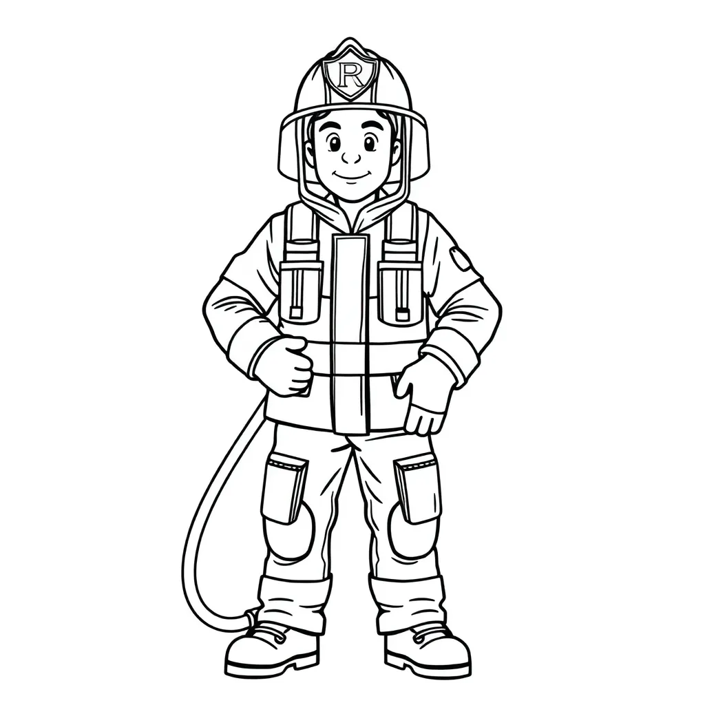 Firefighter coloring page