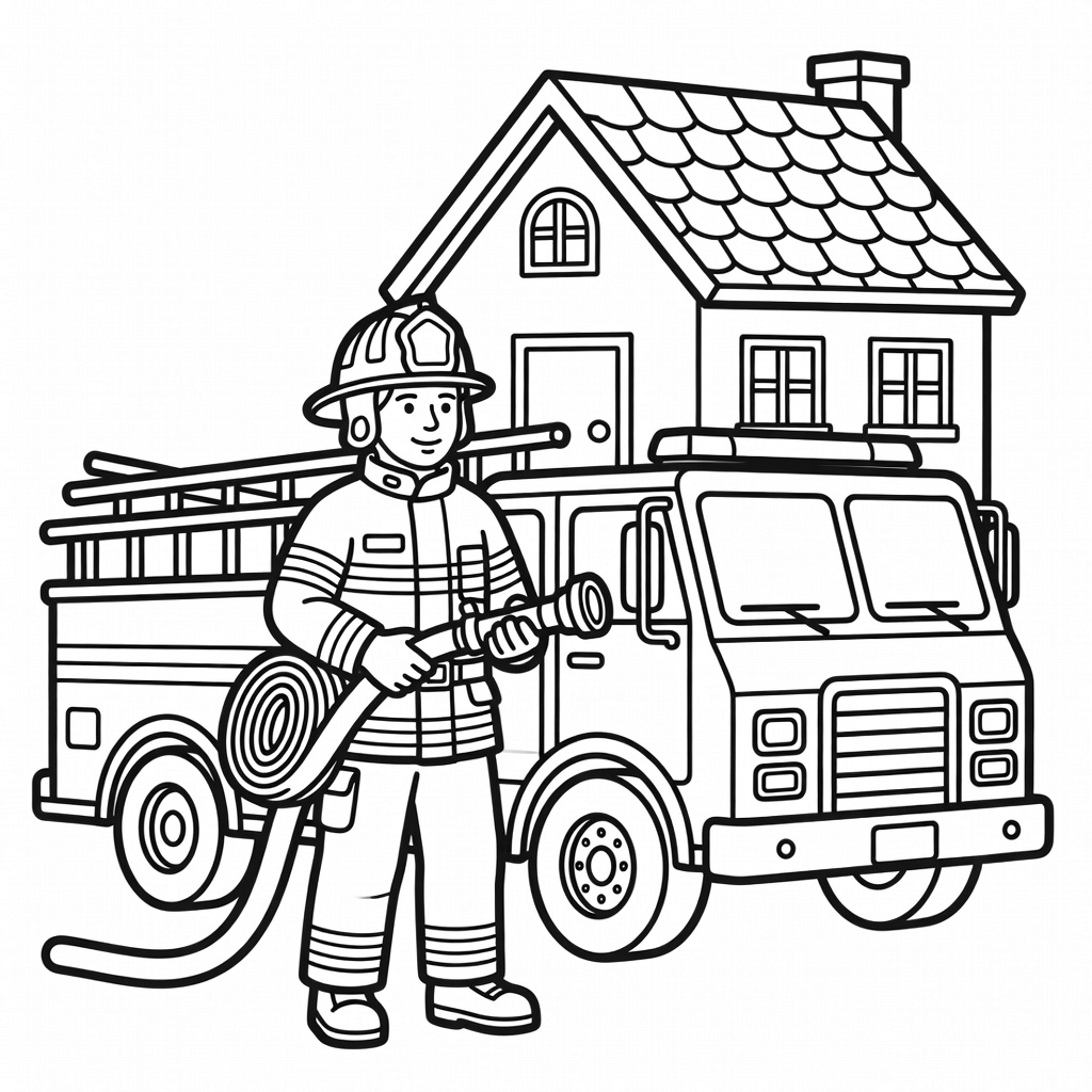 Firefighter coloring page
