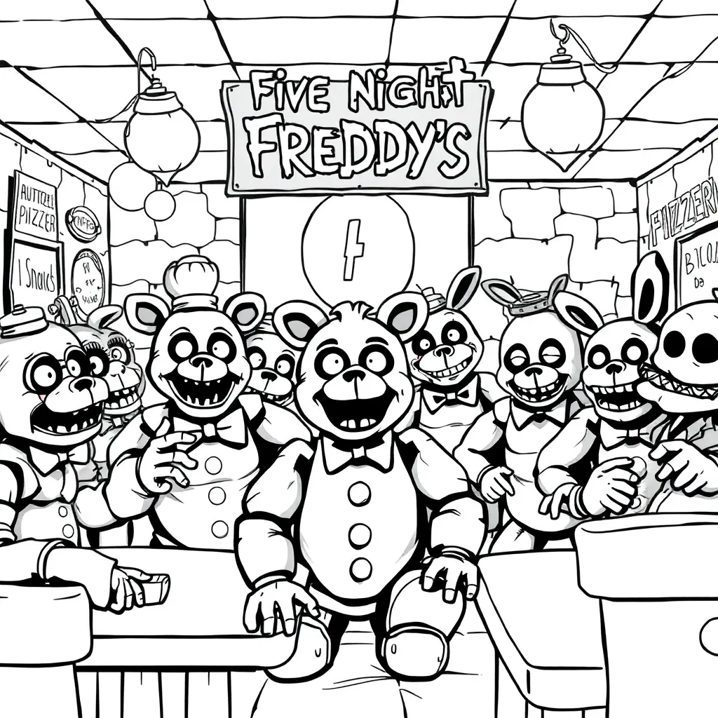 Five Nights At Freddy's coloring page