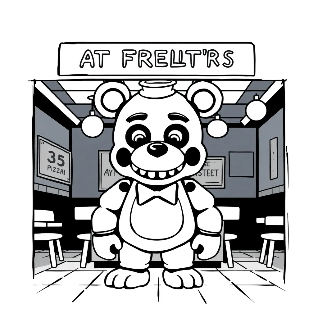 Five Nights At Freddy's coloring page