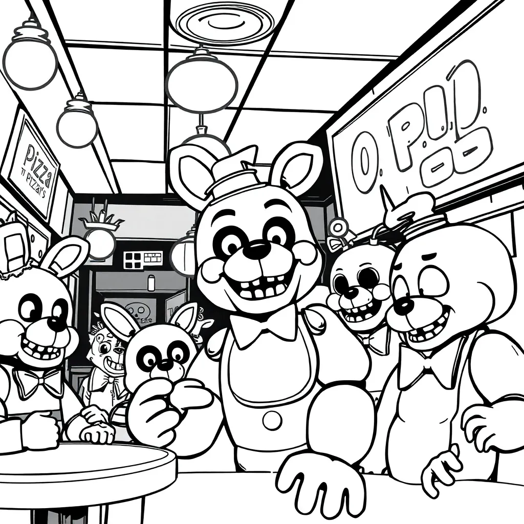 Five Nights At Freddy's coloring page