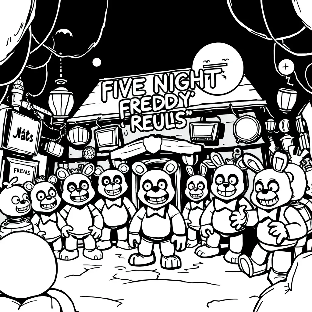 Five Nights At Freddy's coloring page