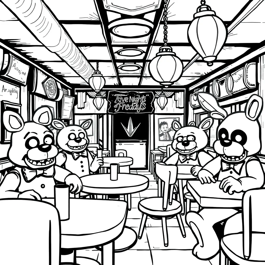 Five Nights At Freddy's coloring page