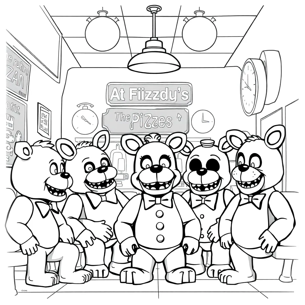 Five Nights At Freddy's coloring page