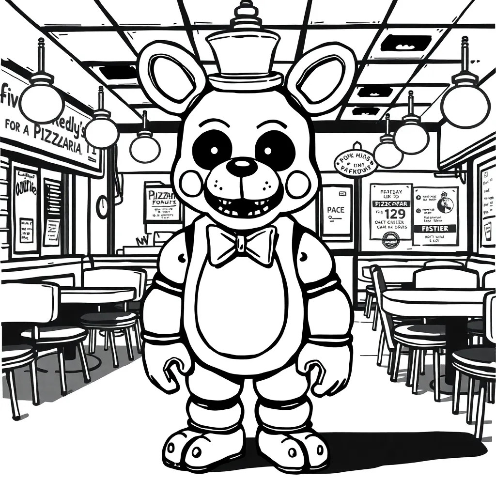 Five Nights At Freddy's coloring page