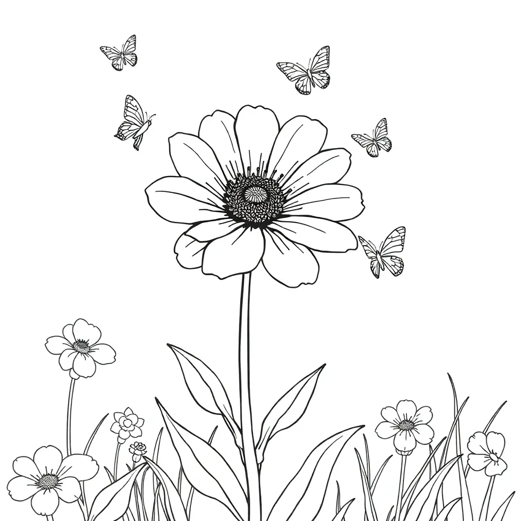 Flower coloring page