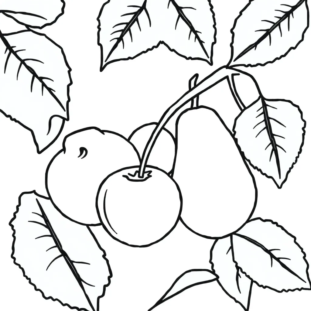 Fruits coloring page