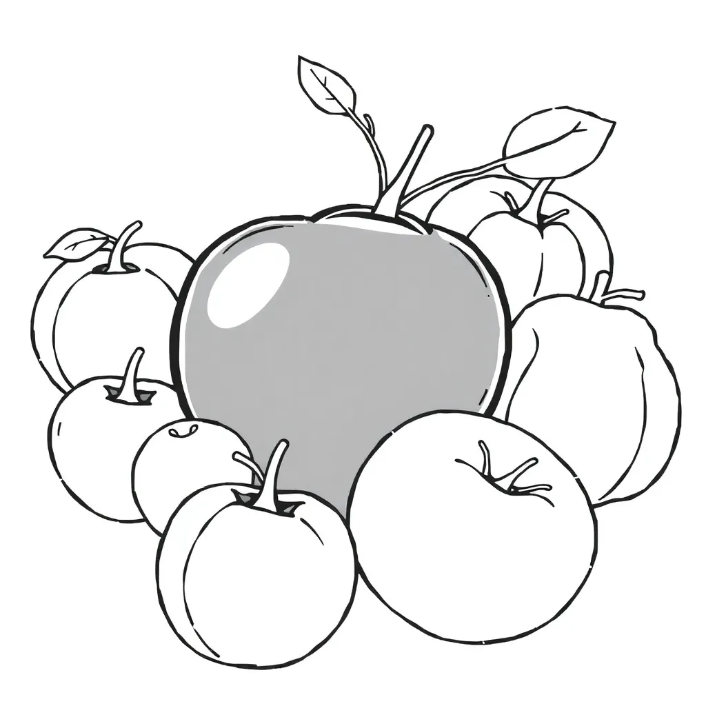 Fruits coloring page