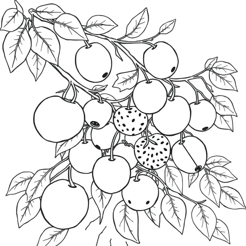Fruits coloring page