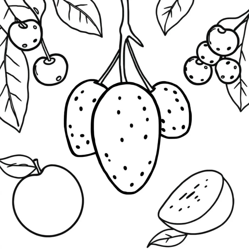 Fruits coloring page