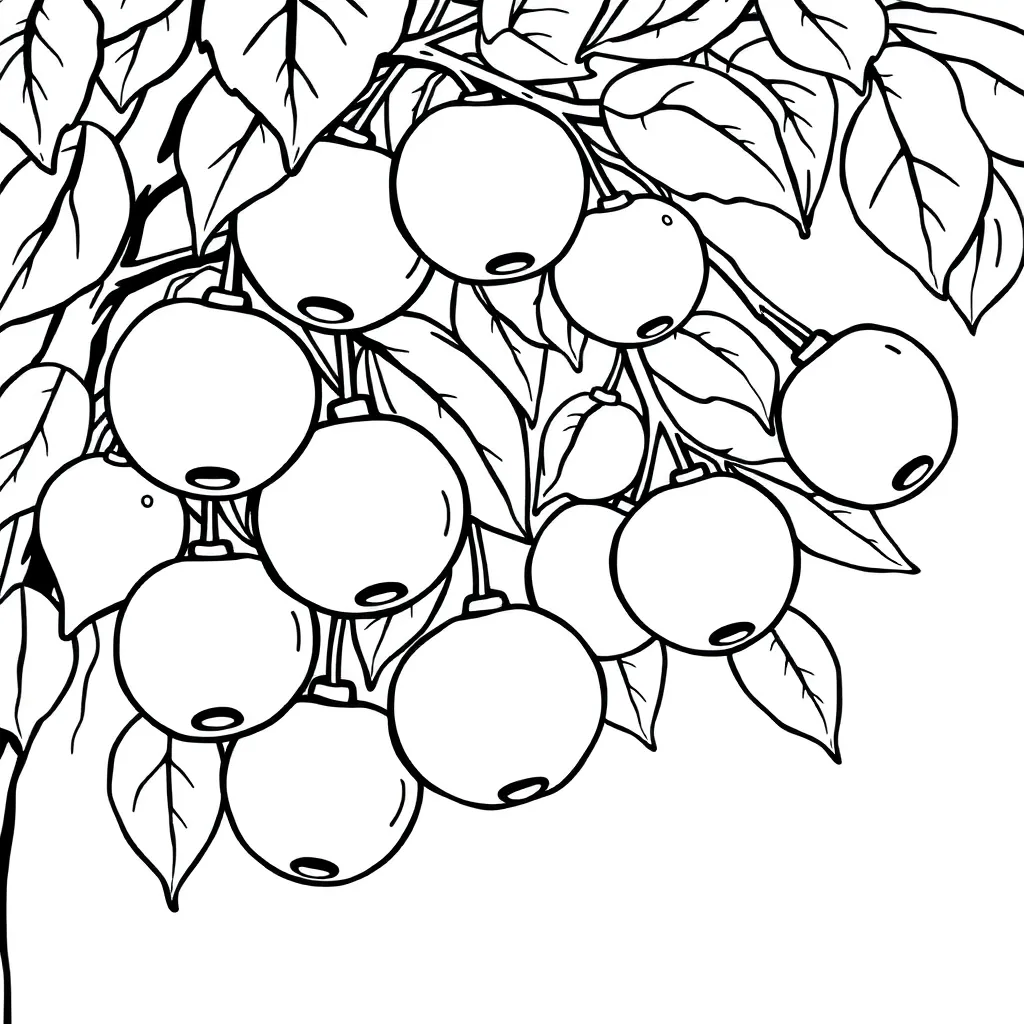 Fruits coloring page