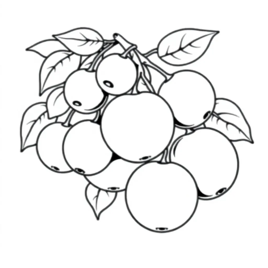 Fruits coloring page