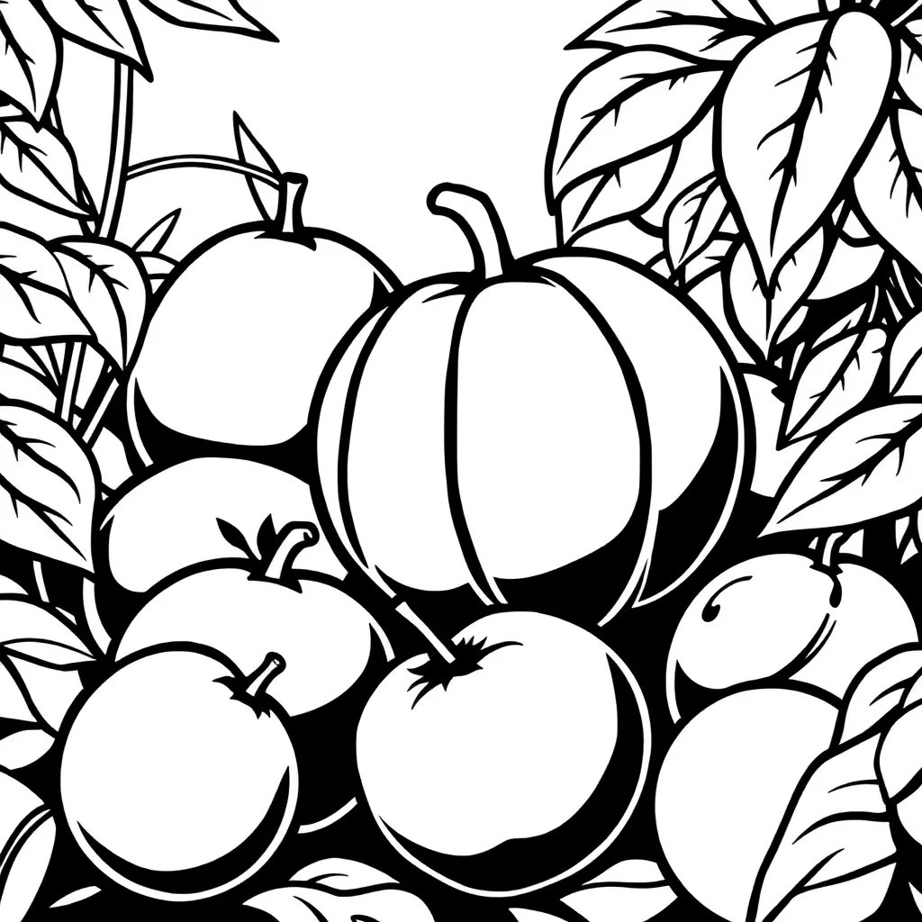 Fruits coloring page