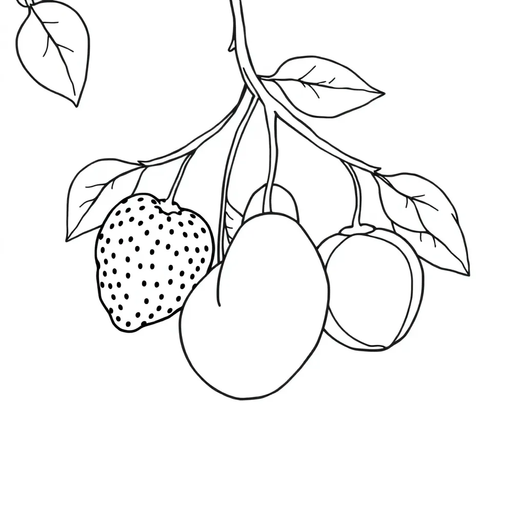 Fruits coloring page