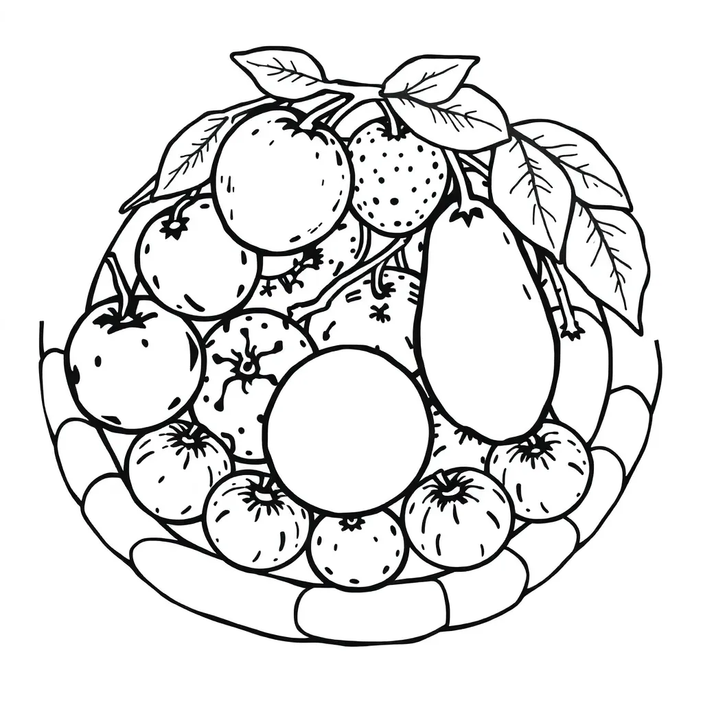 Fruits coloring page