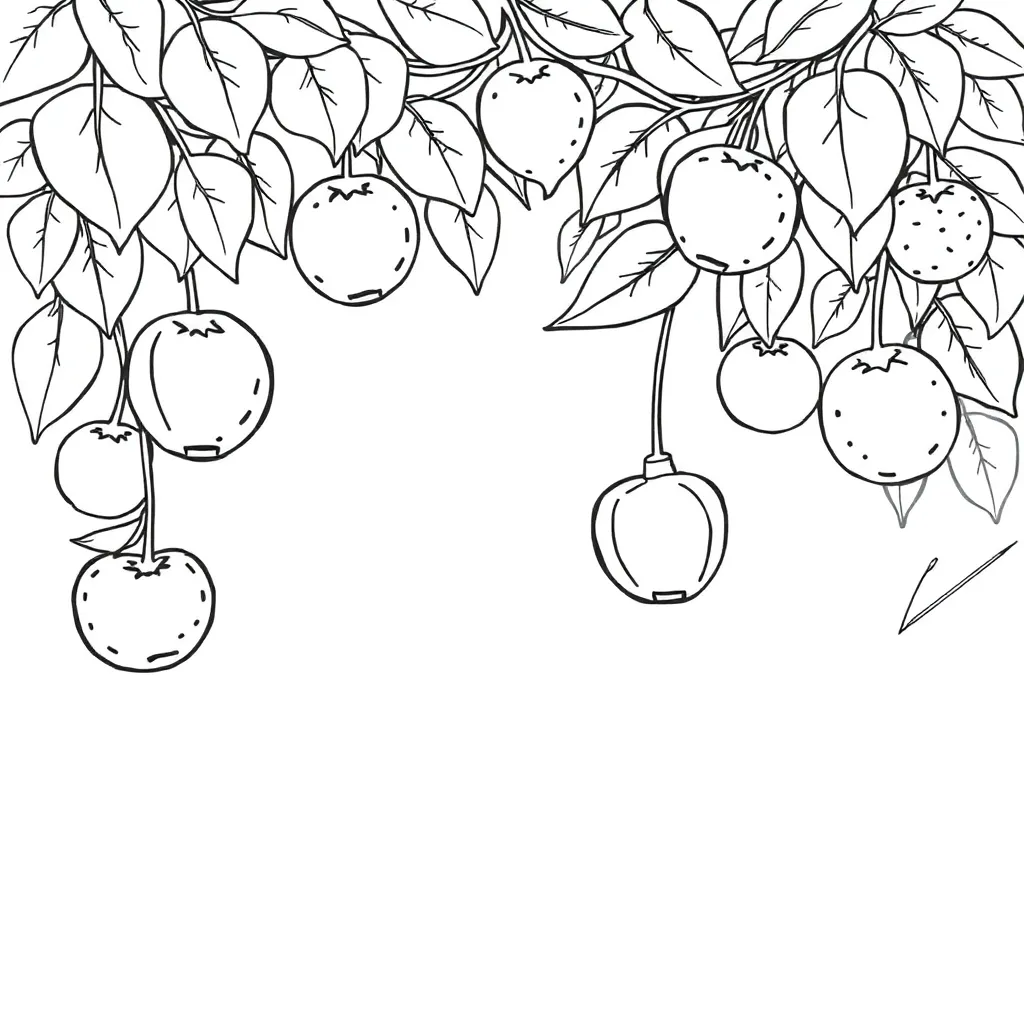 Fruits coloring page