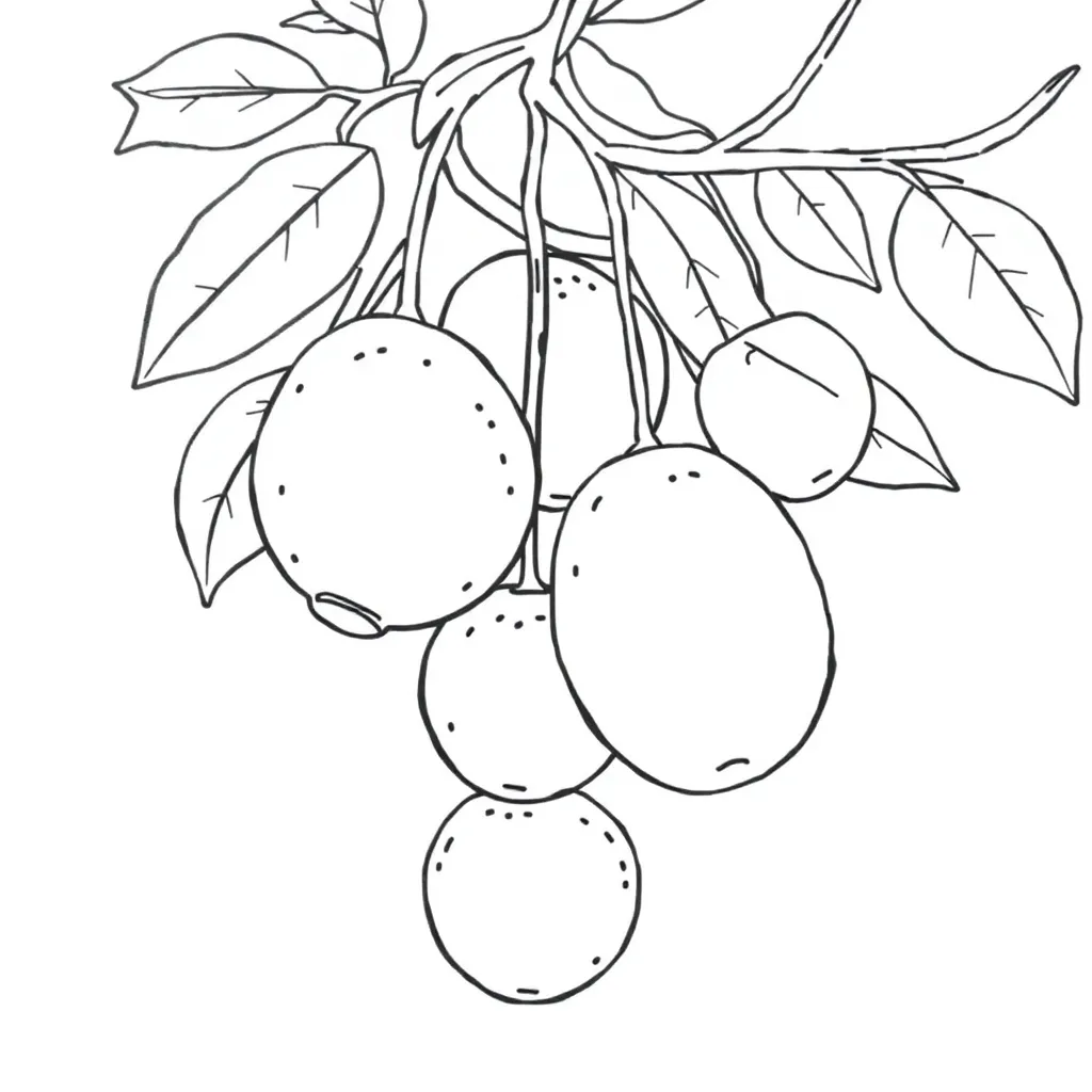 Fruits coloring page