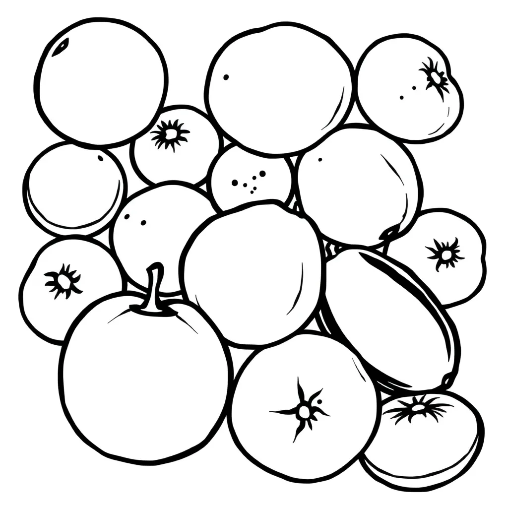Fruits coloring page