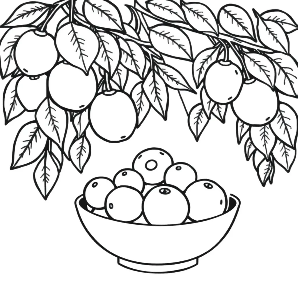 Fruits coloring page
