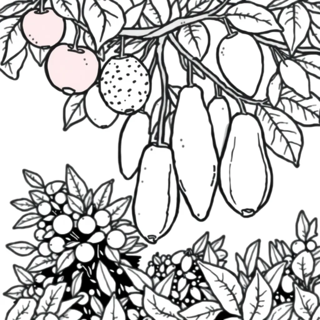 Fruits coloring page