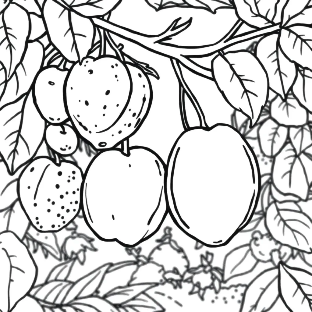 Fruits coloring page