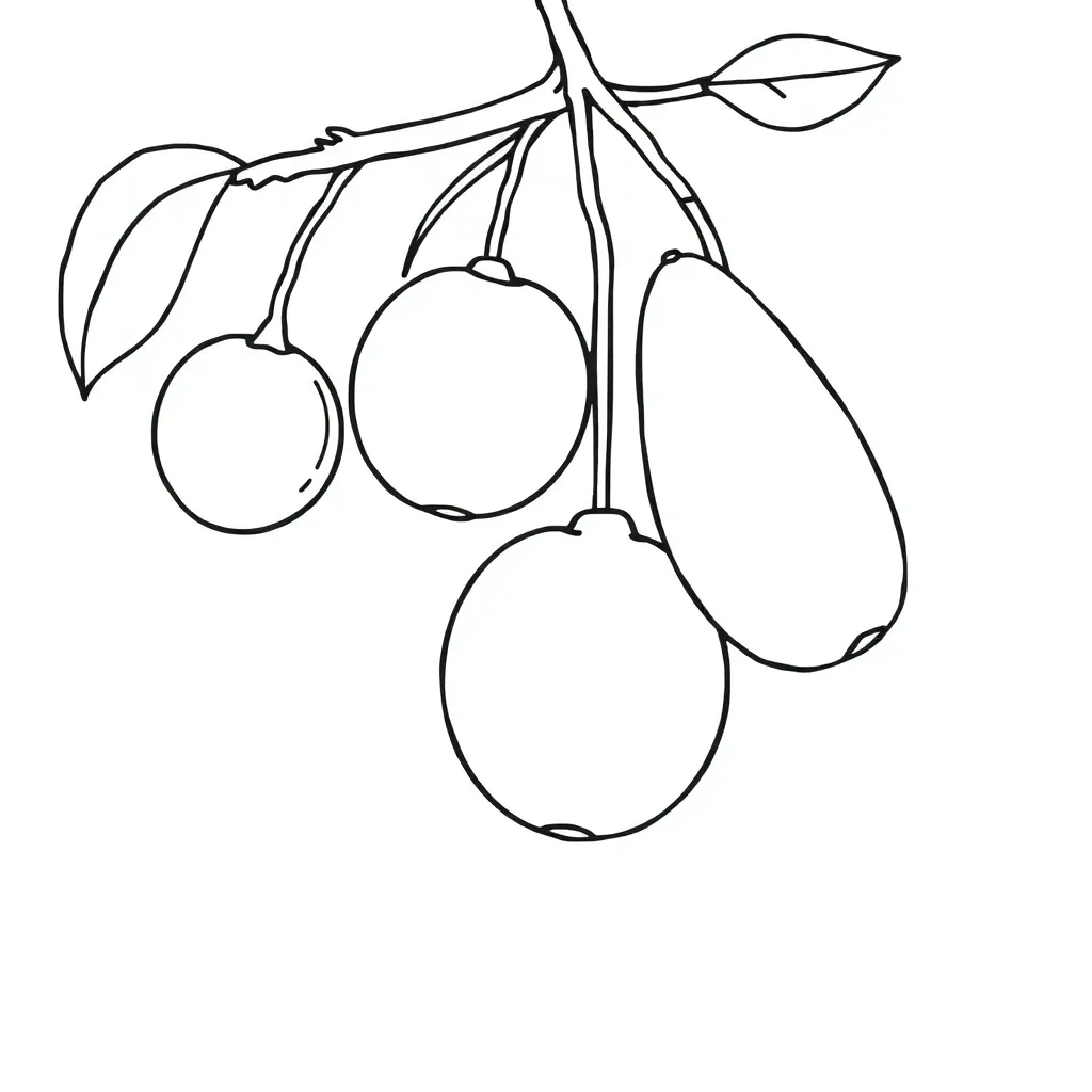 Fruits coloring page