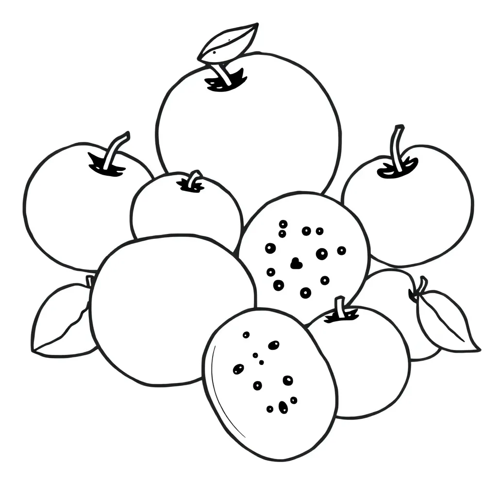 Fruits coloring page