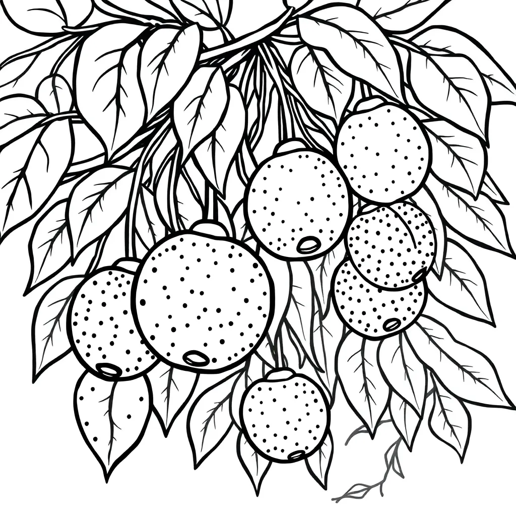 Fruits coloring page