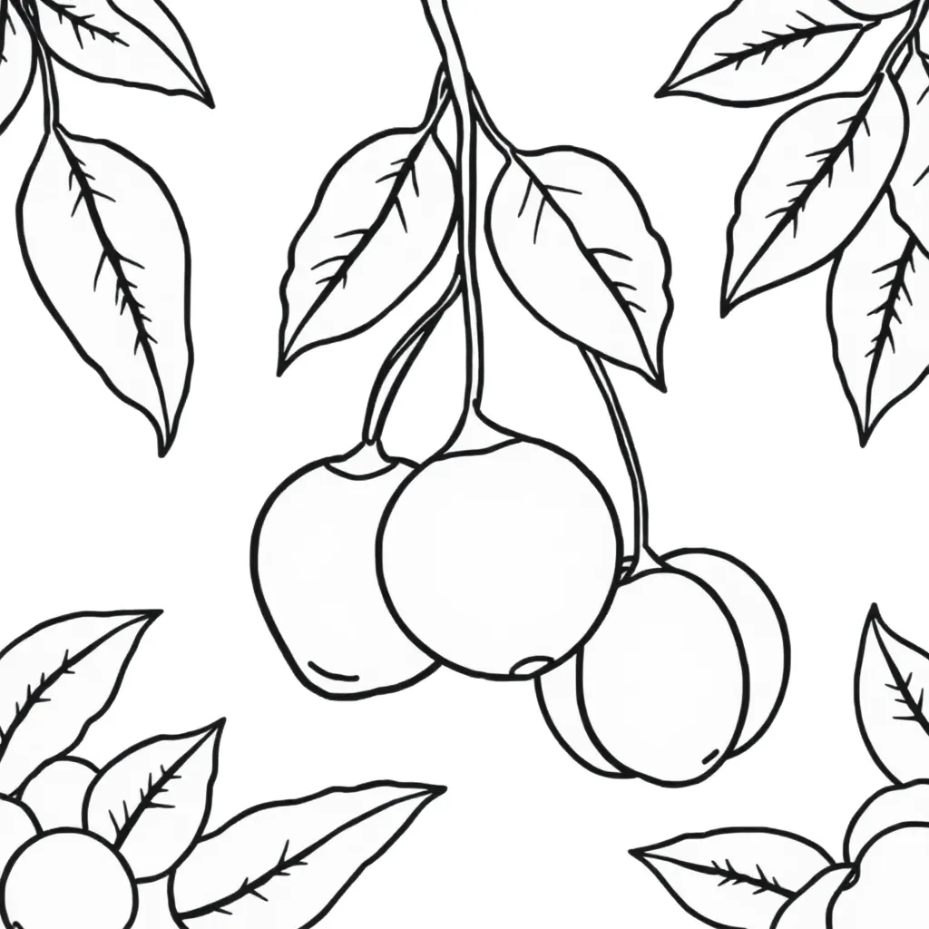 Fruits coloring page