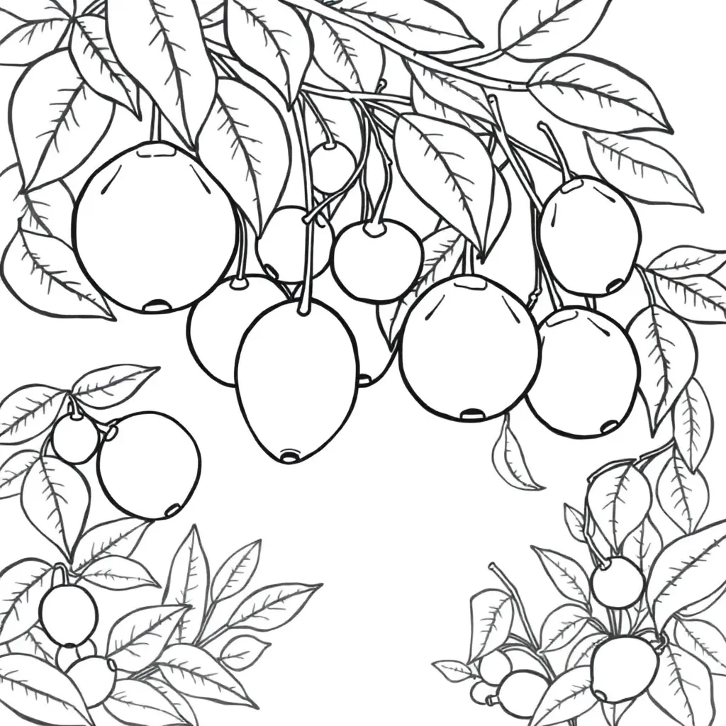 Fruits coloring page