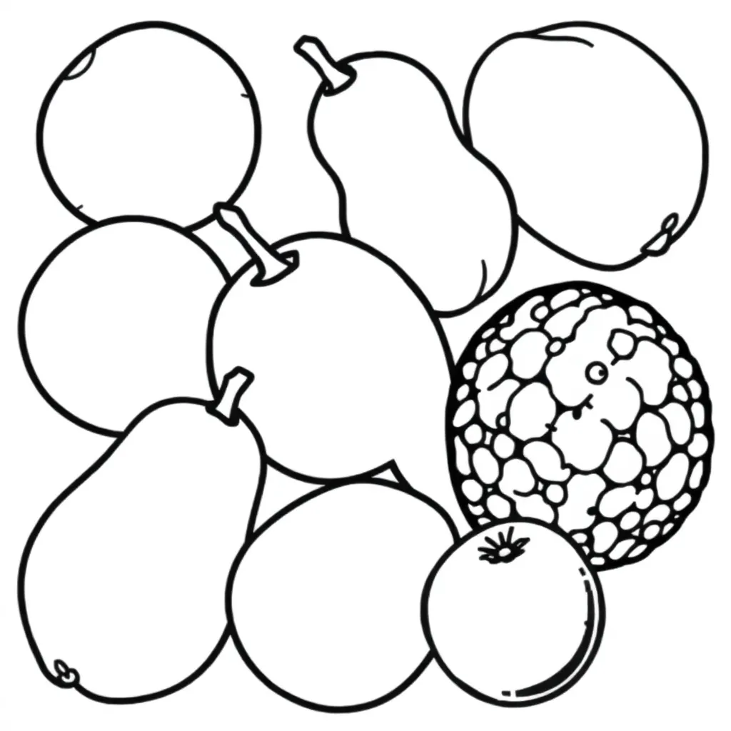 Fruits coloring page