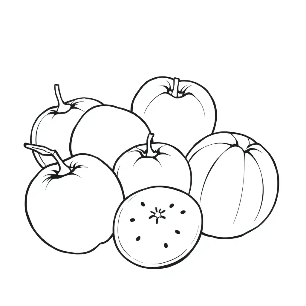 Fruits coloring page