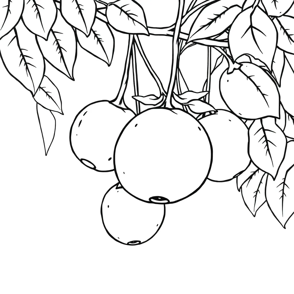 Fruits coloring page
