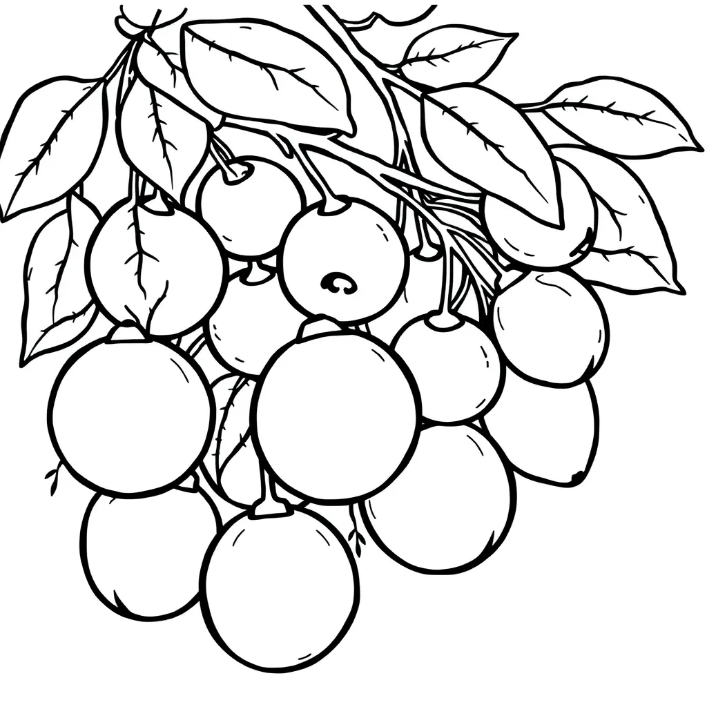 Fruits coloring page