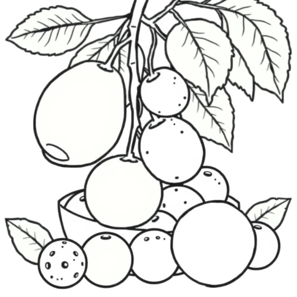 Fruits coloring page